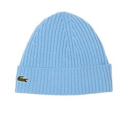 Шапка зимняя Lacoste Unisex Ribbed Wool Beanie - blue
