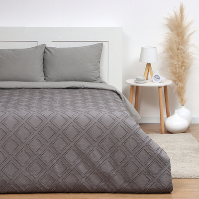 Покрывало LoveLife Tufting: Ромб цв.серый, 200*230±5см, микрофайбер, 100% п/э