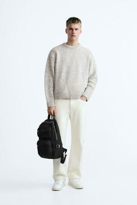 ZARA НЕЙЛОНОВЫЙ РЮКЗАК С КАРМАНАМИ, ЧЕРНЫЙ