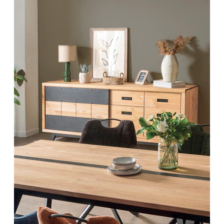 Тумба Оникс 121-180 1 сдвижная дверь, 2 глухие двери и выдвижной ящик бейц/масло