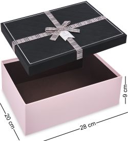 WF-171-B Набор коробок из 3 шт, черный/розовый