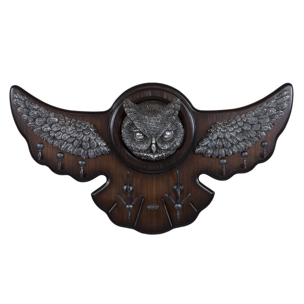 Вешалка настенная Bubo Орех Оберджин Античное Серебро