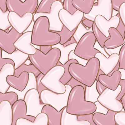 Сердца розовые