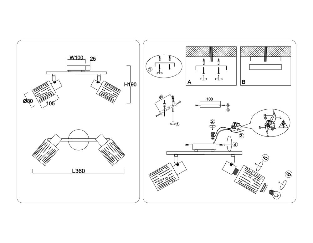 Ambrella Настенно-потолочный спот в стиле лофт Loft TR8668