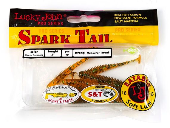 Виброхвосты съедобные LJ Pro Series Spark Tail 2,0in (5 см), цв. PA19, 10 шт.