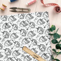 Ткань бязь единороги