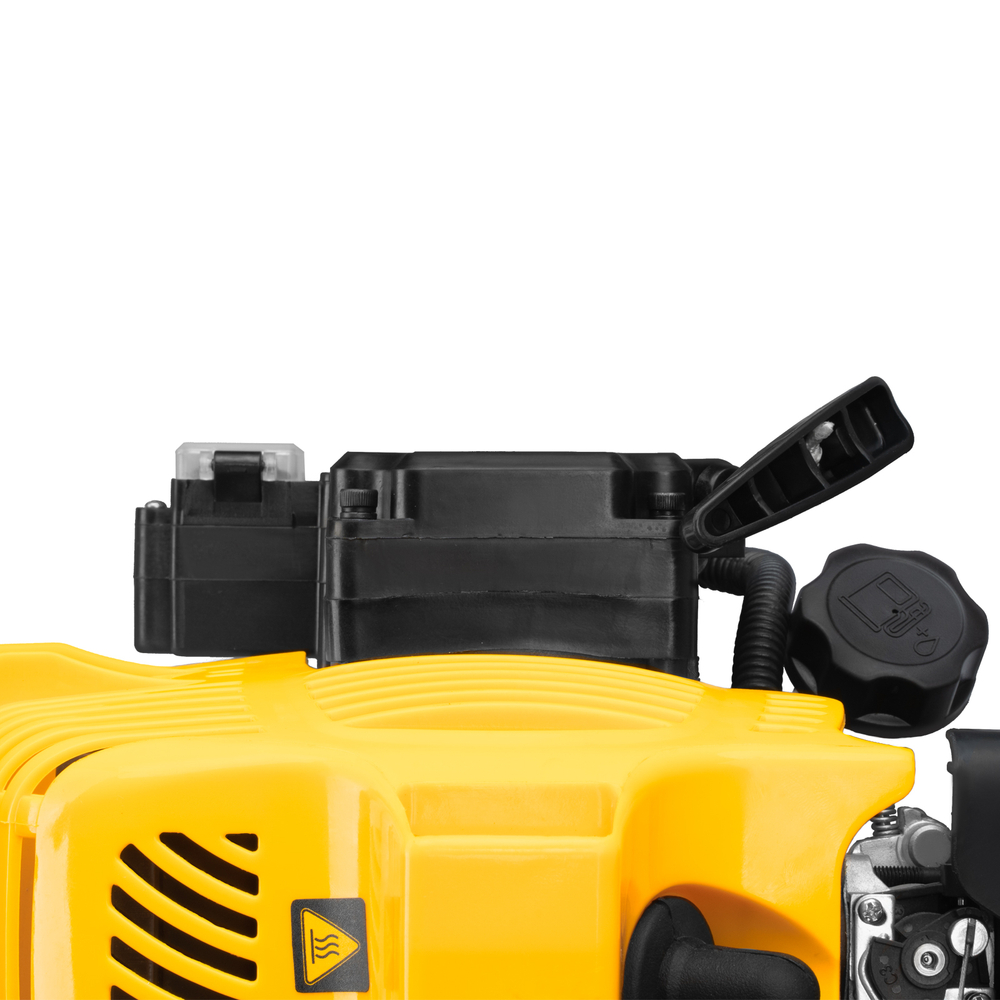 Триммер бензиновый DT-43E, 43 см3, неразъемная штанга, электростартер, состоит из 2 частей Denzel