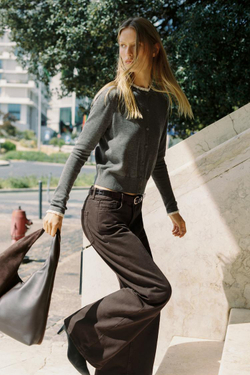 ZARА КАРДИГАН С КОМБИНИРОВАННОЙ КРУЖЕВНОЙ ОТДЕЛКОЙ, СЕРЫЙ