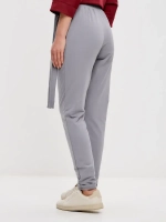 Штаны оверсайз на завязках с запахом большие размеры серый