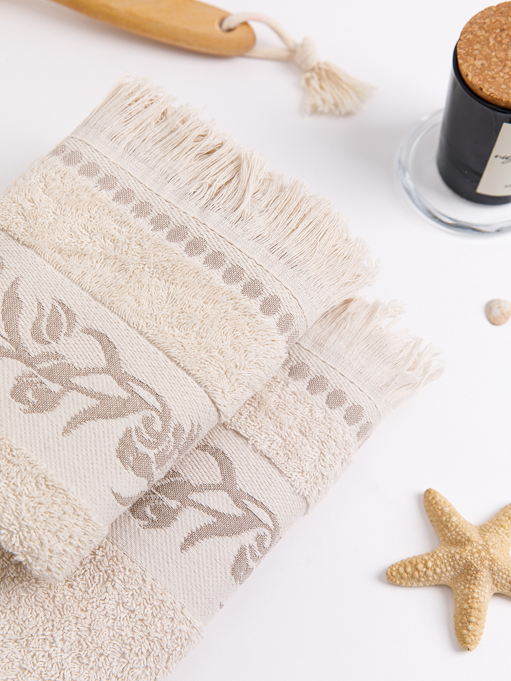 Полотенце махровое, г/к, жак., "Венеция" 70х135, арт. AVEN70-135, цвет: 071121-Бежевый,