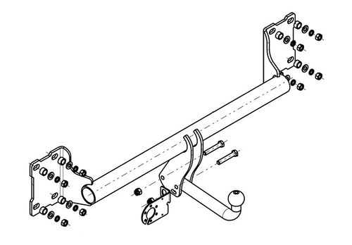 Фаркоп Avtos на BMW X5 (E70) 2007-2013, X5 (F15) 2013-, X6 (F16) 2014-(паспорт и сертификат в комплекте)(без электрики)BM 02