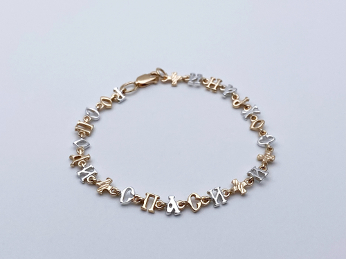 Браслет из серебра/Позолота с чернением