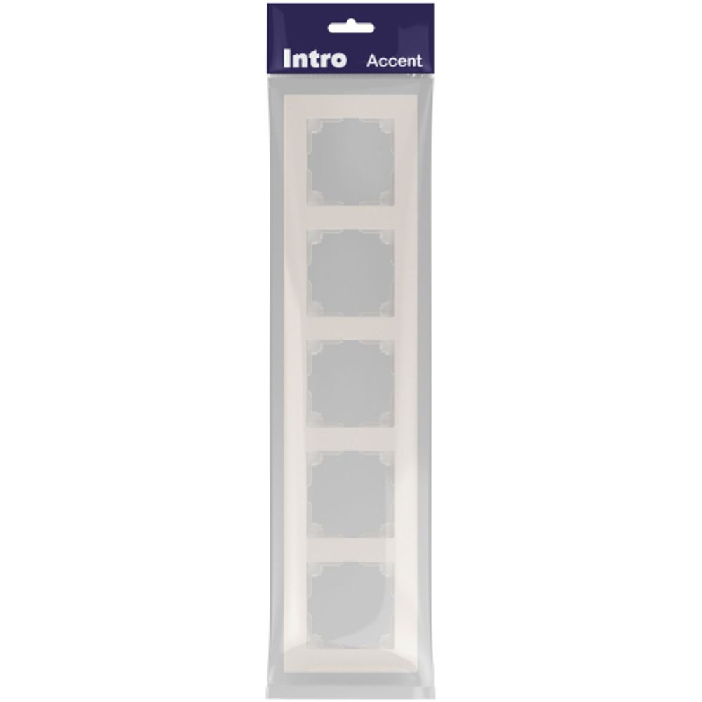 Рамка для розеток и выключателей Intro Accent 6-505-06 на 5 постов, СУ, перламутр | Intro