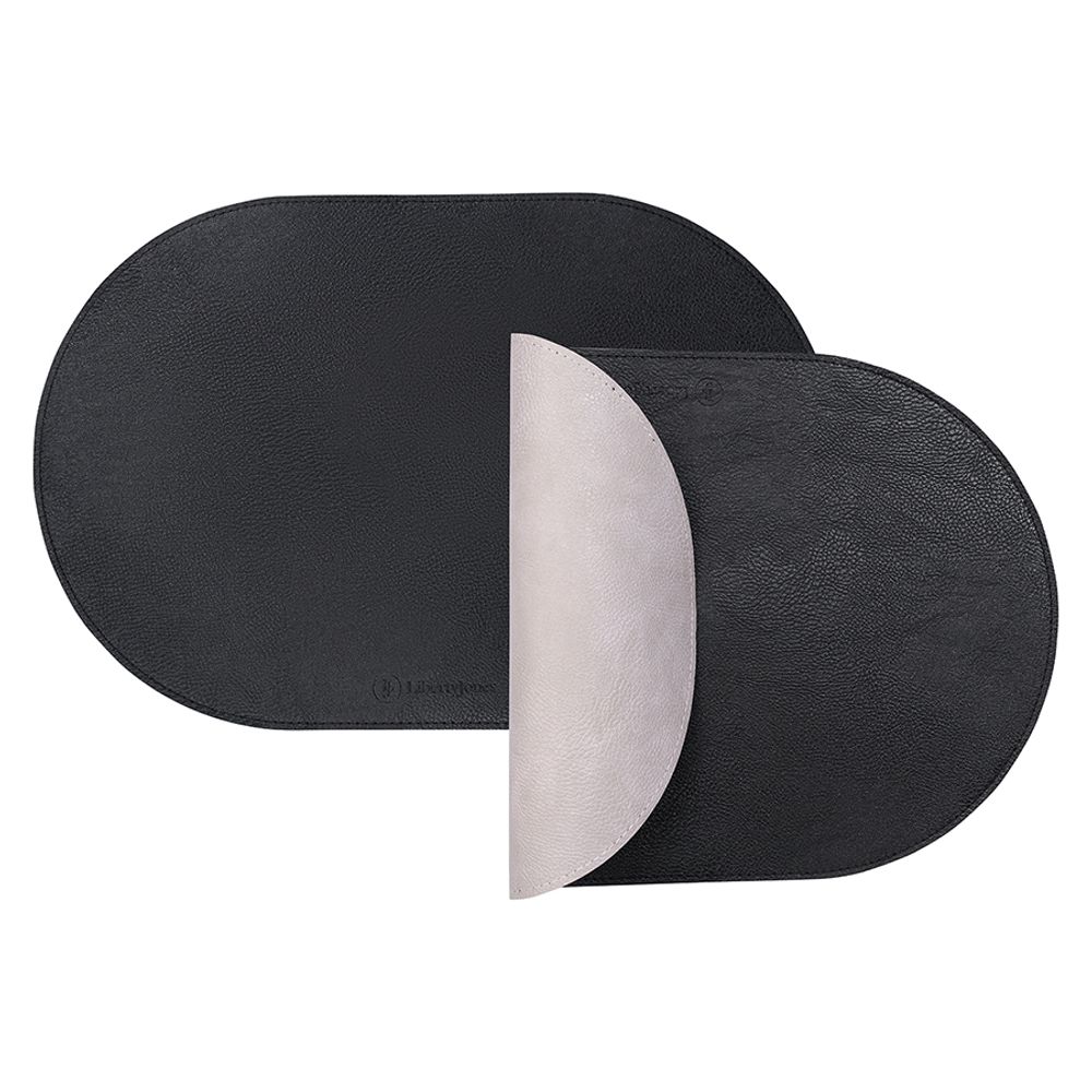 Набор из 4-х двухсторонних сервировочных салфеток Pool, 30х45 см, черный/светло-серый