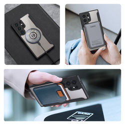 Чехол книжка черного цвета с MagSafe для Samsung Galaxy S24 Ultra, серия Skin X Pro Series от Dux Ducis