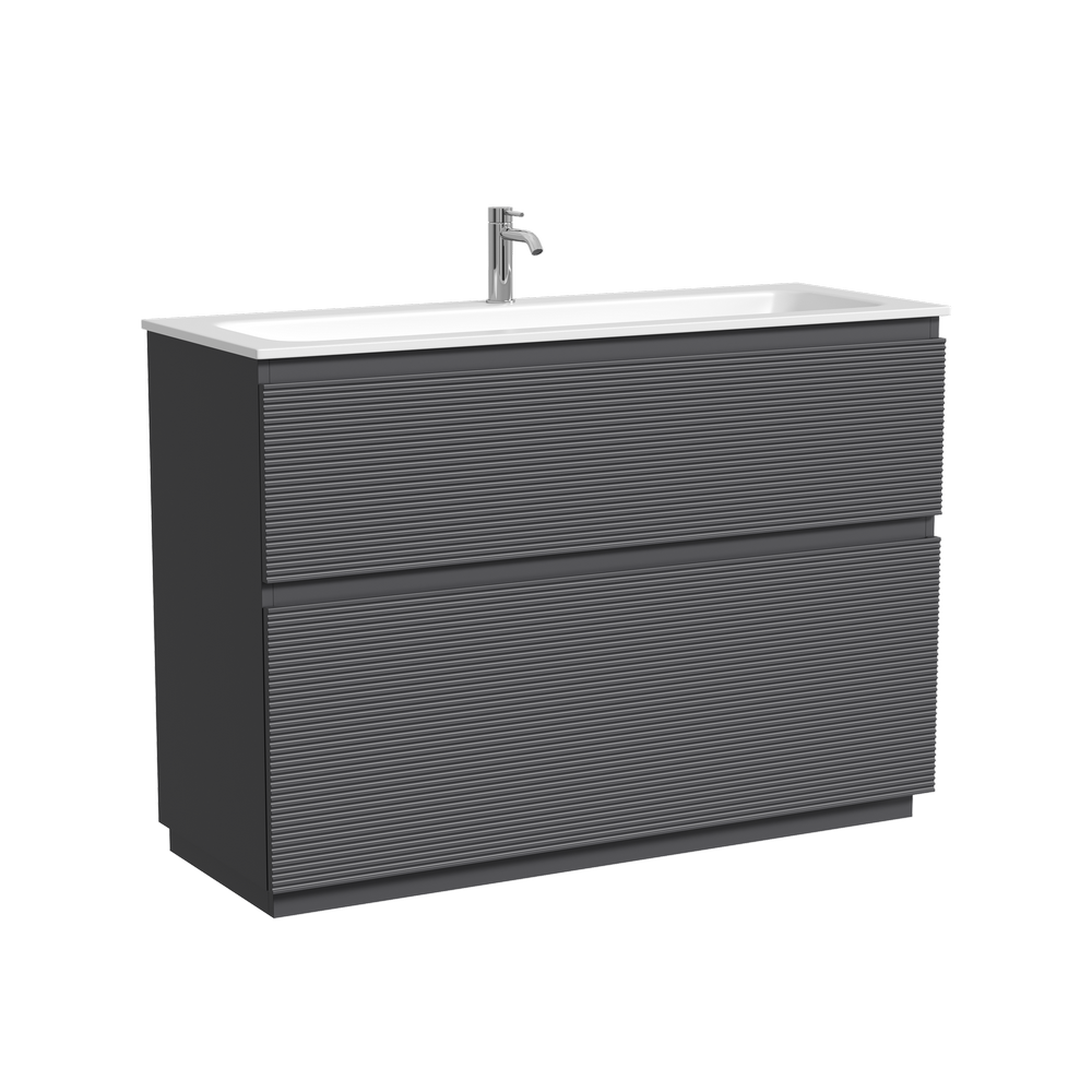 Тумба напольная Sancos Folk Floor 1190х445х850, c двумя ящиками оснащенными доводчиками, Grey soft, арт.FL120FGS