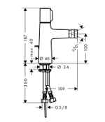 Смеситель для биде Hansgrohe 72202000 Talis Select S со сливным гарнитуром