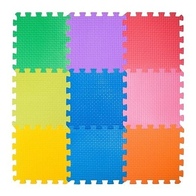 Коврик-пазл BABYPUZZ (9 плит 33x33x2см, ~1кв.м./уп) Разноцветная полянка