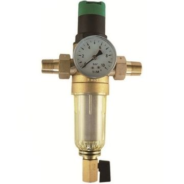 Самопромывной фильтр для холодной воды Tim 1" с редуктором и манометром