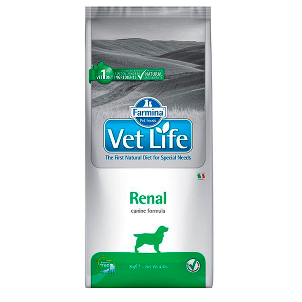 Сухой корм Farmina Vet Life Dog Renal при заболеваниях почек для собак 2 кг (Ренал)
