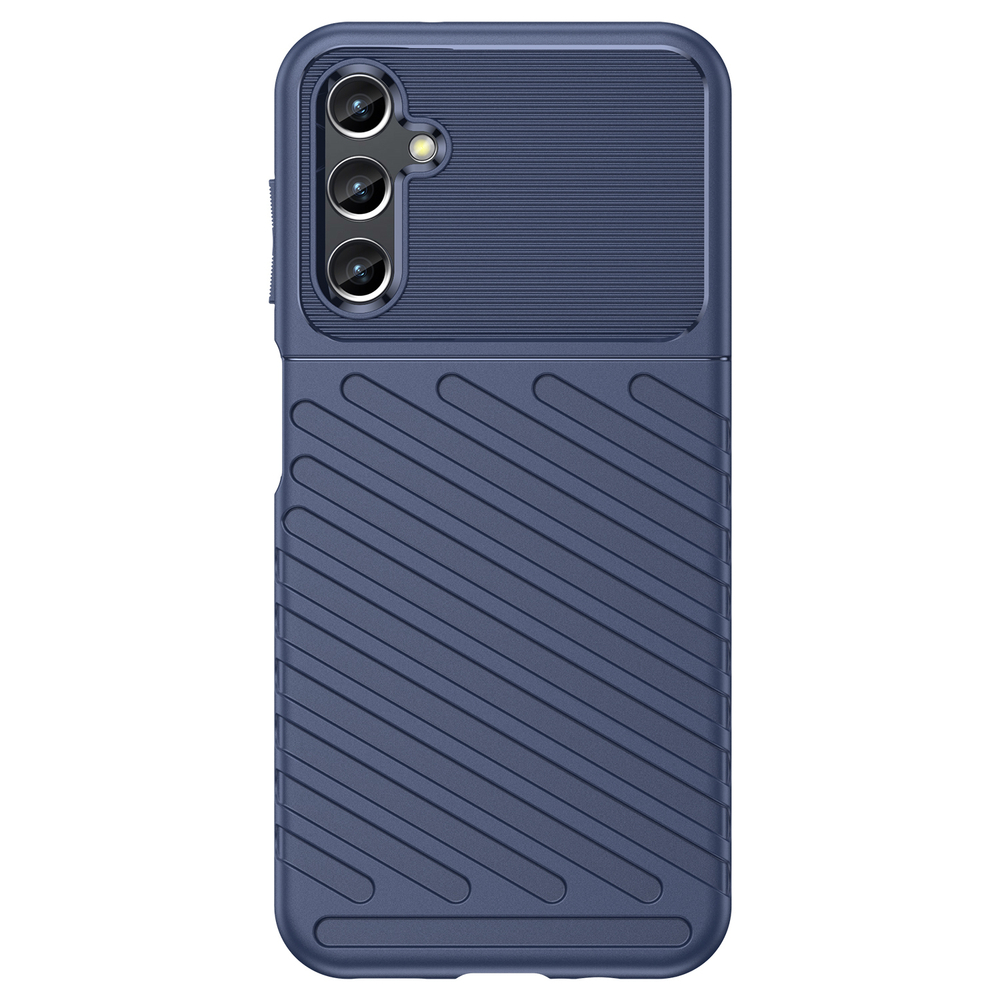 Чехол синего цвета с рельефной фактурой для Samsung Galaxy A14 5G, мягкий отклик кнопок, серия Onyx от Caseport