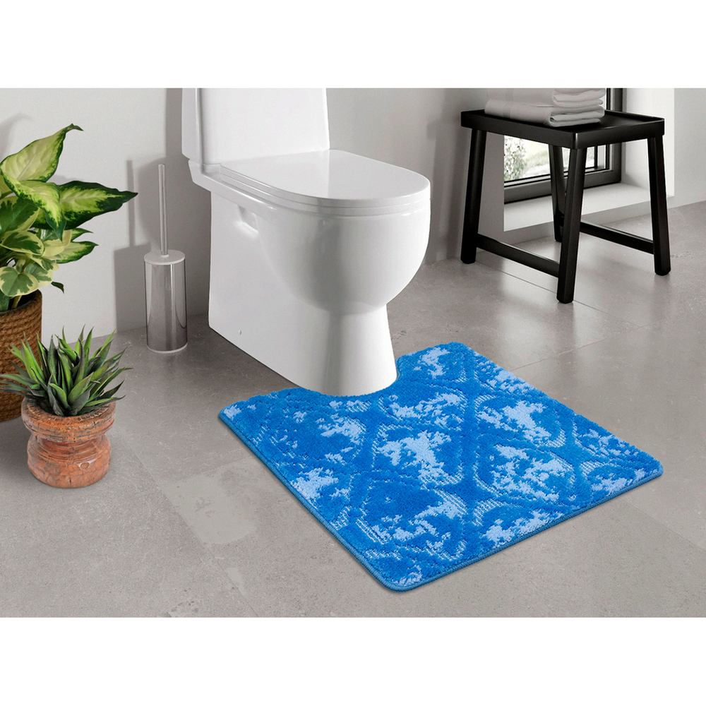 Коврик д/туалета Shahintex Vintage  60*80 синий (02)