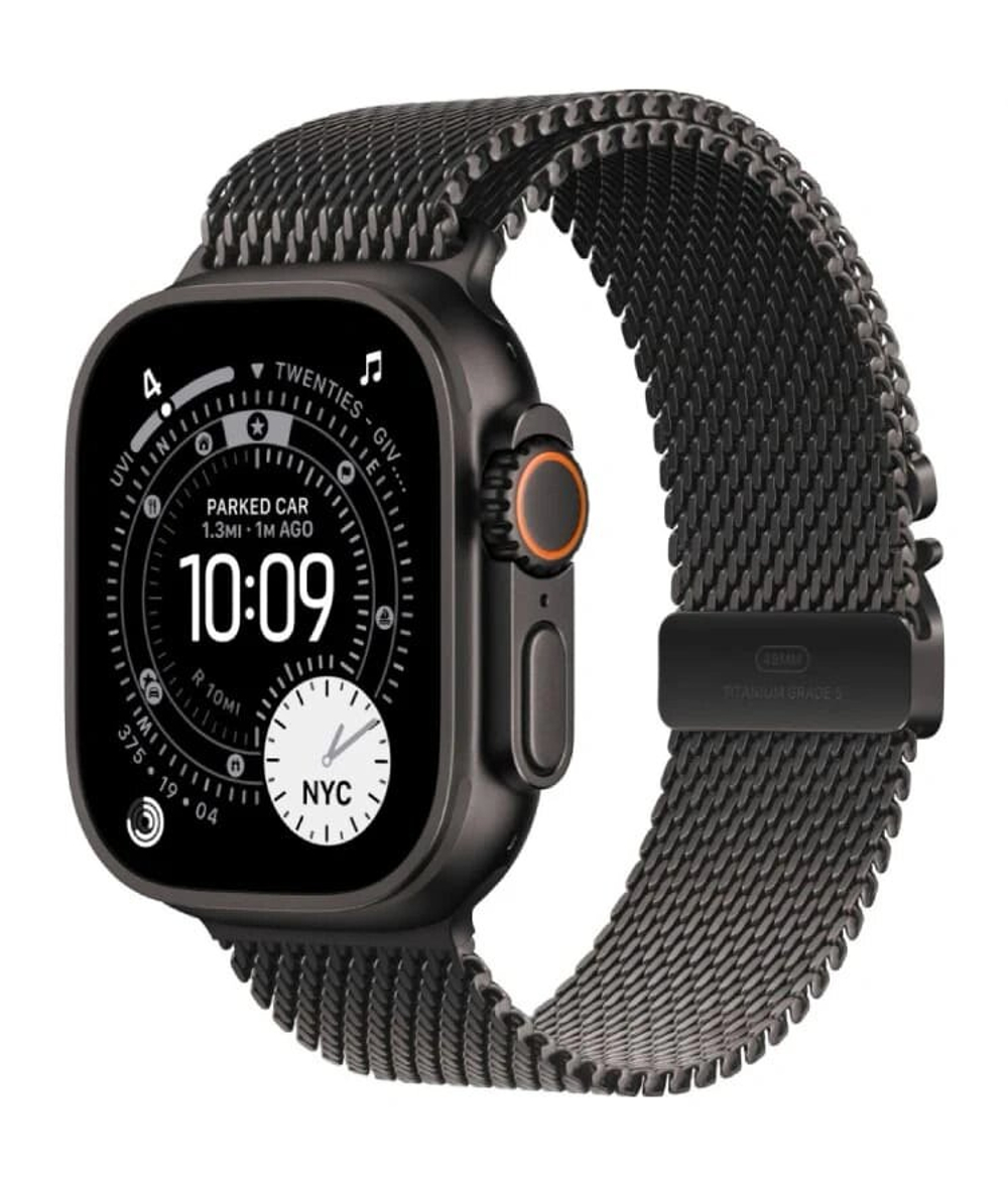 Умные часы Apple Watch Ultra 3 (2025) GPS+Cellular 49mm, Black Titanium ремешок "Black Titanium Milanese Loop", размер L 165–210 mm (MF1T4)