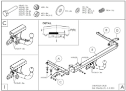 Фаркоп оцинкованный Galia C066A для Chevrolet Cruze седан/хетчбек 2009-2016(паспорт и сертификат в комплекте)(без электрики)