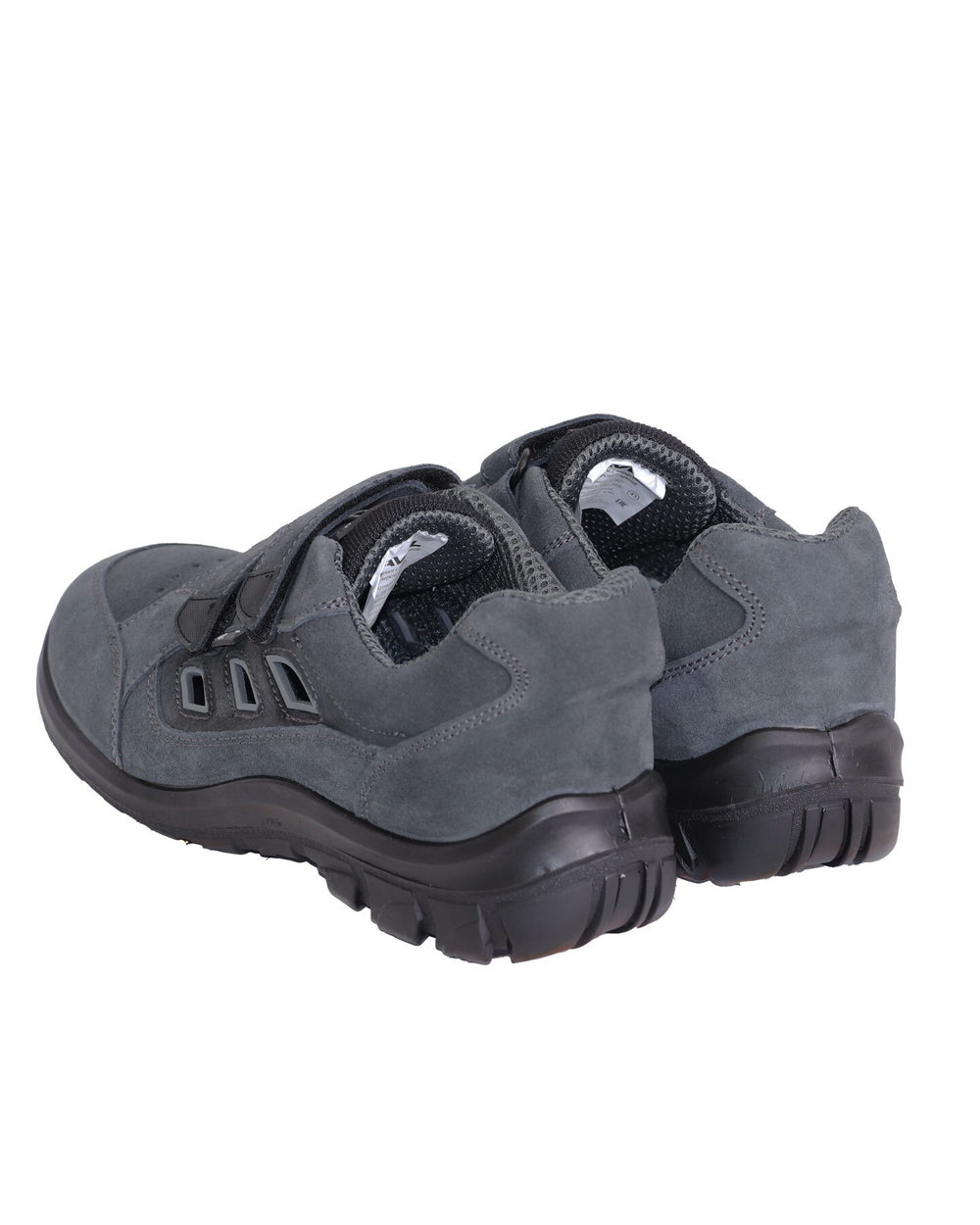 Полуботинки с перфорацией  замша серые ПУ