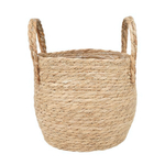 Кашпо плетеное "Кения" круглое с ручками, 7,5л внешний размер Д285 Ш285 В215, натуральный