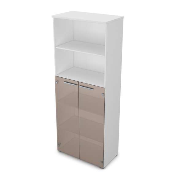 9Ш.005.8 Шкаф высокий со стеклом и открытой полкой (800*450*2045)