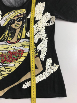 Футболка Gocce с пайетками, маркировка М, визуально 46 размер