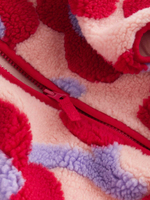 Куртка флисовая с капюшоном для девочки Next 378-119, Красный, Сиреневый, Бежевый