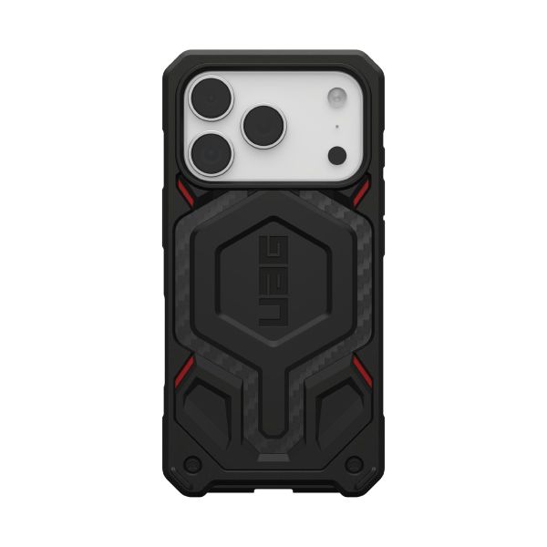 Чехол Uag Monarch Pro Case для iPhone 17 Pro, Красный | Carbon Fiber Black/Red