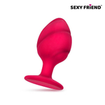 Ярко-розовая силиконовая анальная пробка - 7 см.