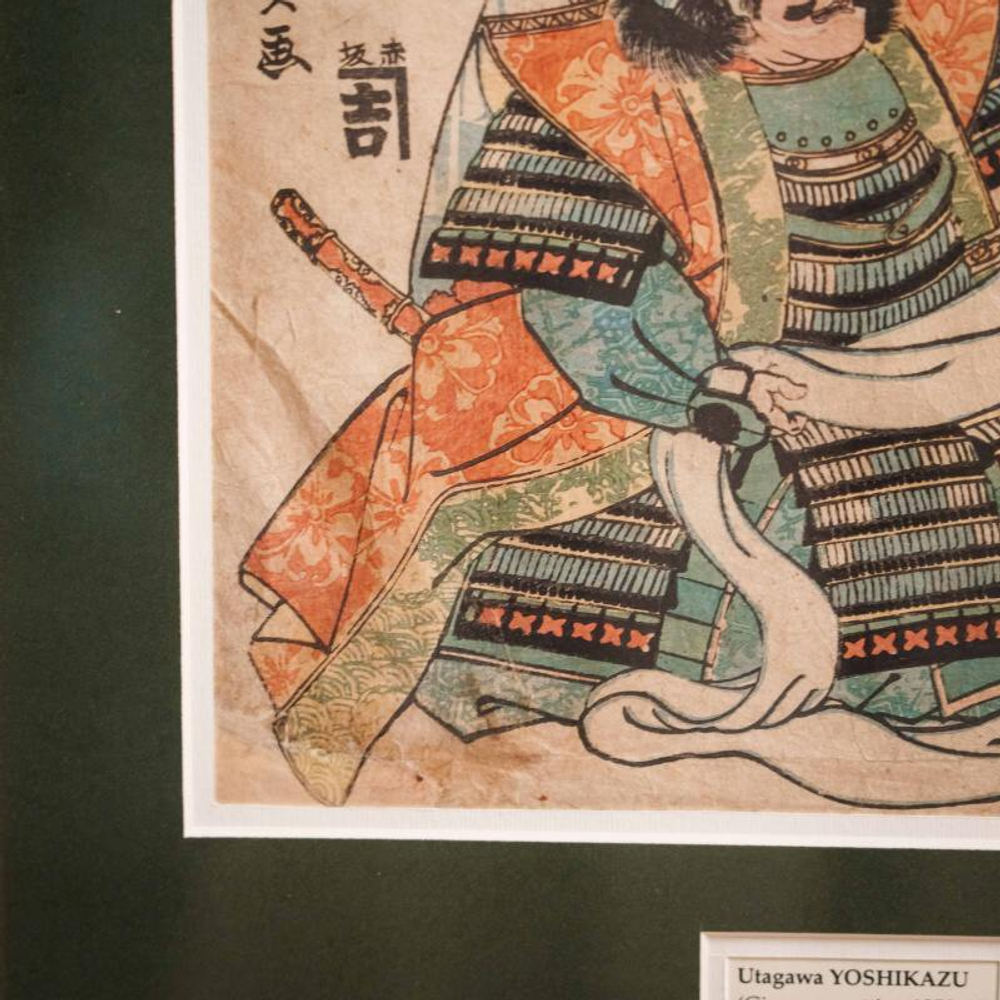 Гравюра на дереве «Два самурая»