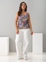 Майка М-040/индиго-тропическиелистья