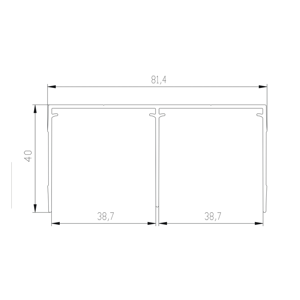СТАНДАРТ Направляющая верхняя двухполозная (1,75 м) белый матовый (ПВХ) (AS0046) Aristo