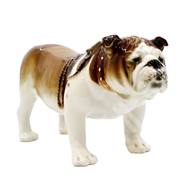 Фарфоровая статуэтка. Английский бульдог. Ручная подглазурная роспись. ЛФЗ, скульптор П. Веселов. 19