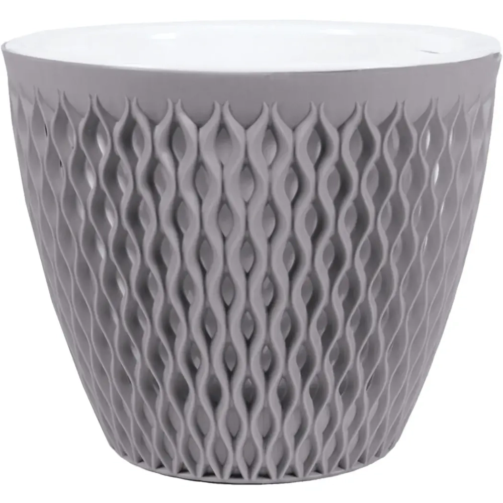 Кашпо для цветов пластиковое 3л d-17,1см «Версаль» Серый жемчуг