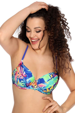 Купальный бюстгальтер с ярким тропическим принтом (Размер: 100D) (Цвет: разноцветный)