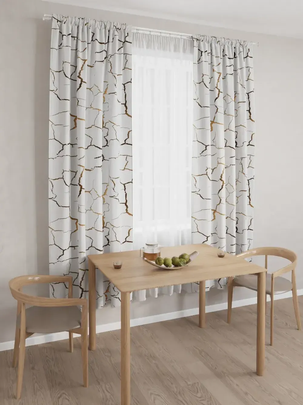 Штора тканевая для кухни, спальни "Кракле белый" 150х200 1шт