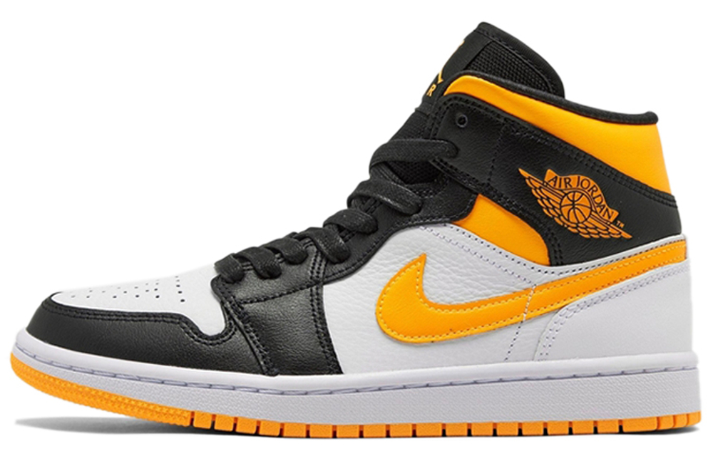 Jordan 1 Mid Laser Orange Black Women's