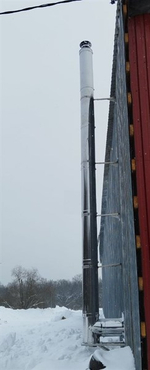 Комплект дымохода труба сэндвич 180/300 мм. через стену нерж 1.0/0,5 - 6 метров.