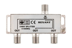 Делитель ТВ REXANT на 3 выхода F разъём 5-1000 МГц 05-6002