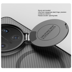 Чехол прозрачный тонированный (Transparent Black) от Nillkin с металлической крышкой и MagSafe на Huawei Honor Magic 7 Pro, серия CamShield Prop Magnetic Case