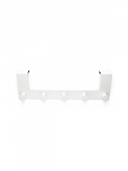 Крючок DeNASTIA на дверь 5 крючков,10,7x34,9x7, железо, белый