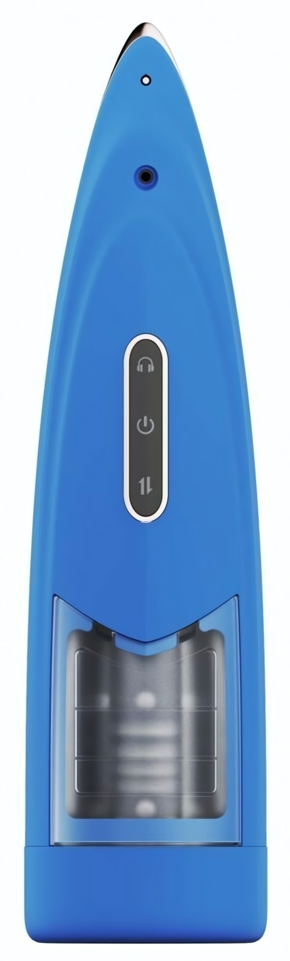 Синий мастурбатор с ротацией и аудиосопровождением (Цвет: синий)