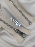 Молния бежевая (молочная) серебро