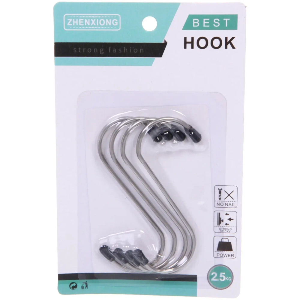 Крючки металлические в наборе 3шт S - формы «VOSTOKDOM», нагрузка 2.5кг